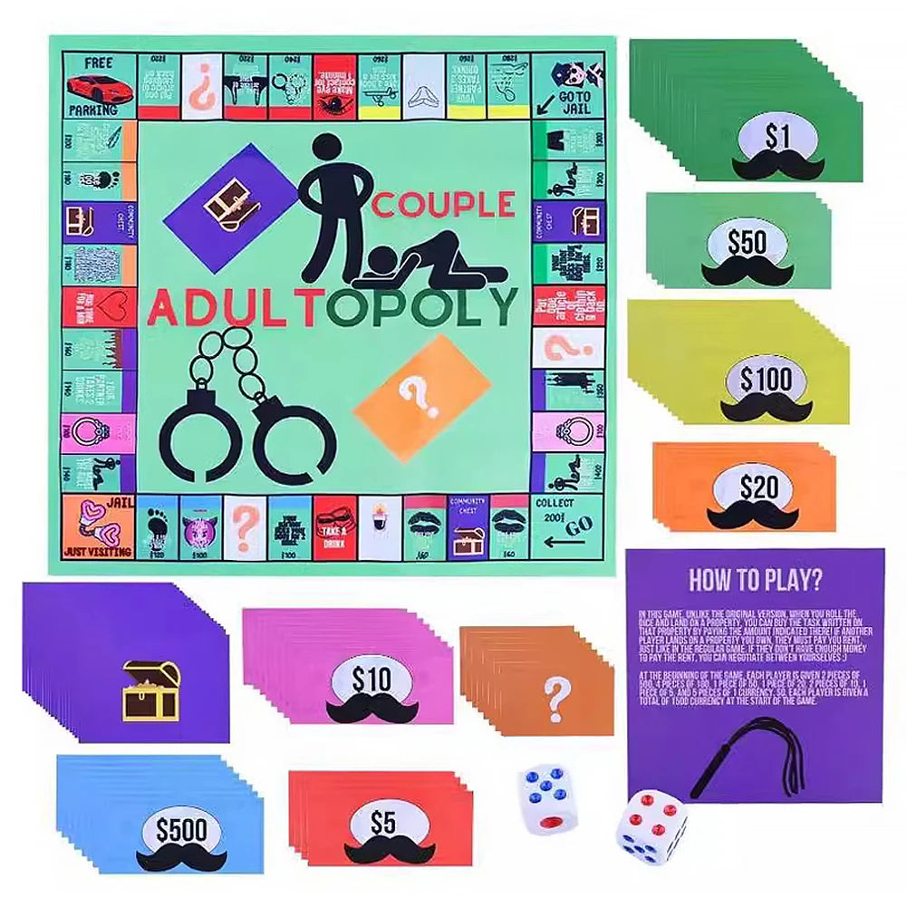 Adultopoly Board Games Couple Adult Board Game Adults Board Games for Couple Relationship Conversation Game Card Boards Gifts