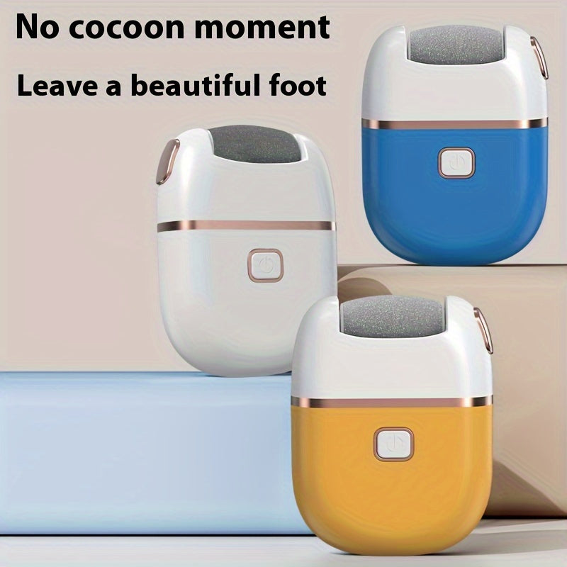 USB Rechargeable Electric Foot File - Portable & Easy-to-Use with 3 Interchangeable Heads for Smooth Feet, Thick Faux Leather Polishing, and Cracked Skin Care, Grinder, Grinding Heads