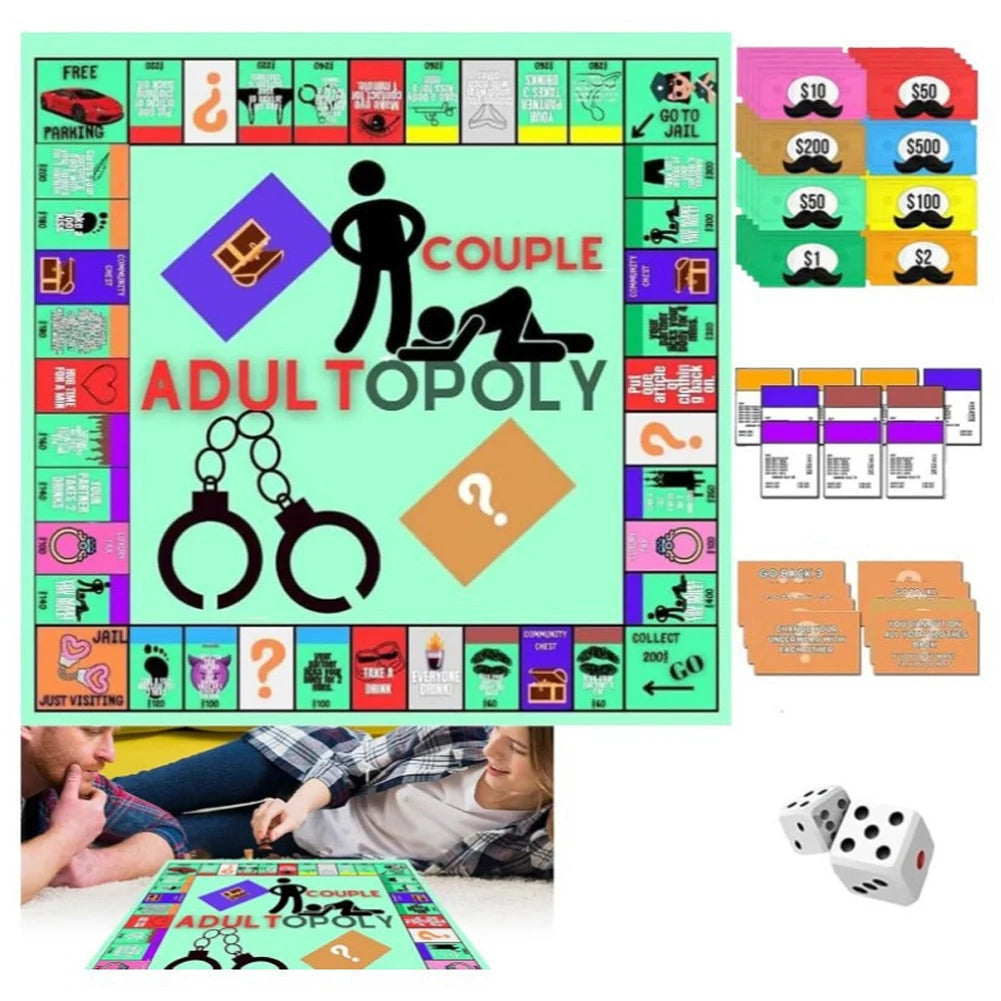 Adultopoly Board Games Couple Adult Board Game Adults Board Games for Couple Relationship Conversation Game Card Boards Gifts