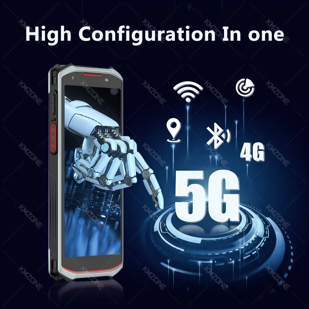 4G 5G Android 13 PDA Terminal Wifi Bluetooth Barcode Scanner 2D 1D QR Scan Device Rugged Data Collector 4200mah 4G64G/6G128G