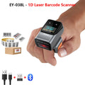 Eyoyo EY-038 Ring Barcode Scanner with Screen.1D Laser/2D Mini Wearable Bluetooth Finger QR Code Reader.Support Screen Scanning