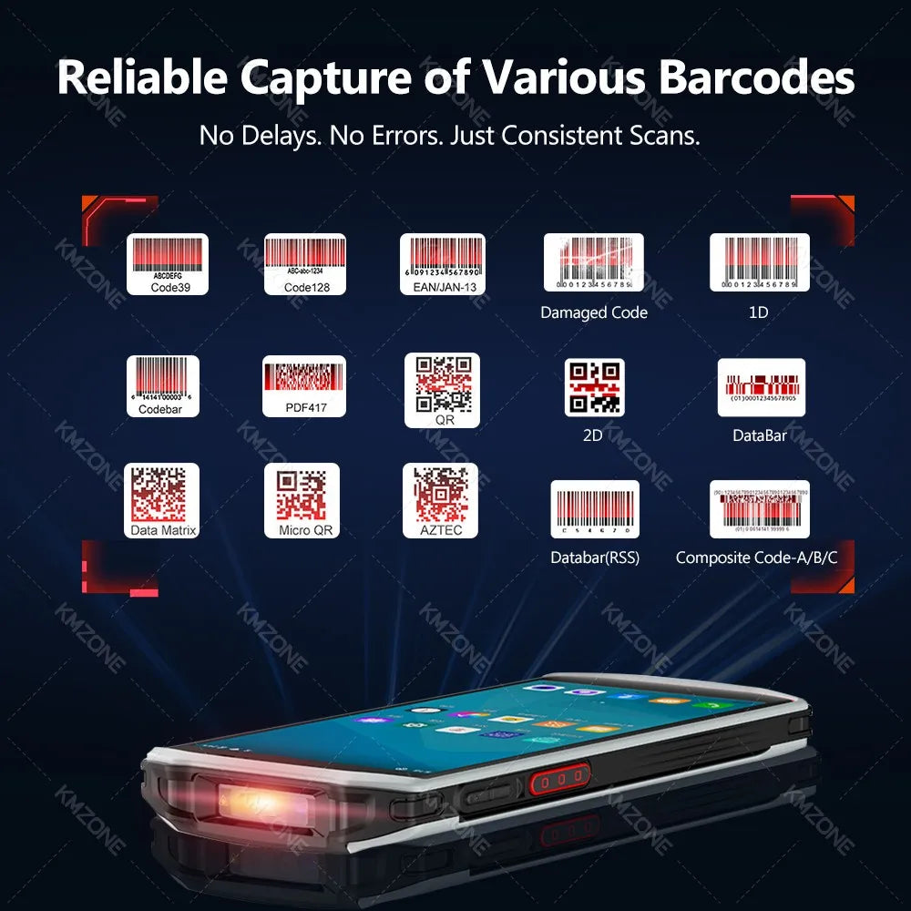 4G 5G Android 13 PDA Terminal Wifi Bluetooth Barcode Scanner 2D 1D QR Scan Device Rugged Data Collector 4200mah 4G64G/6G128G
