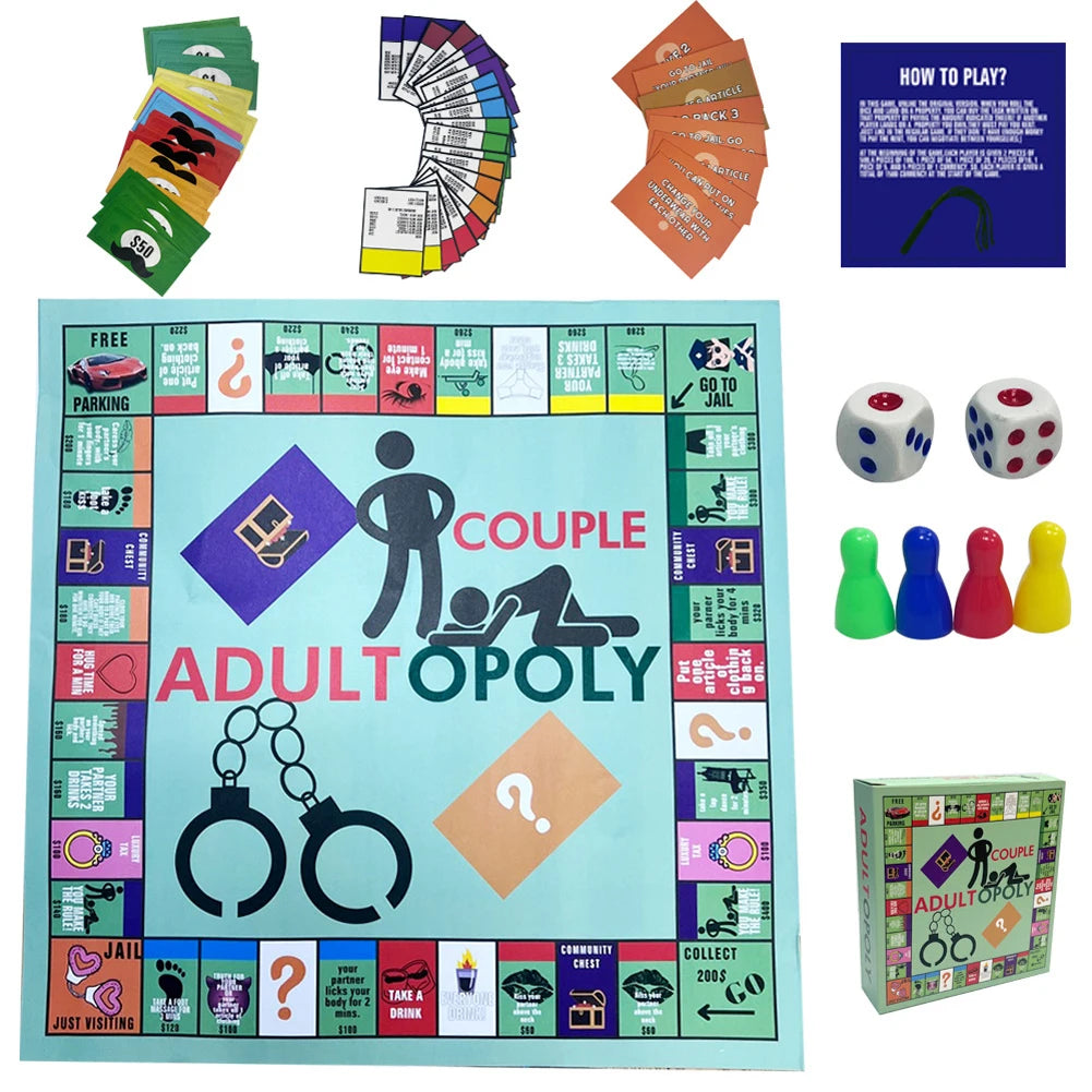 Adultopoly Board Games Couple Adult Board Game Adults Board Games for Couple Relationship Conversation Game Card Boards Gifts