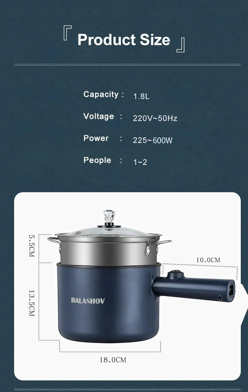 220V Multifunction Cooker Household Single/Double Layer Hot Pot Electric Rice Cooker Student Dormitory Mini Non-stick Pan Pots