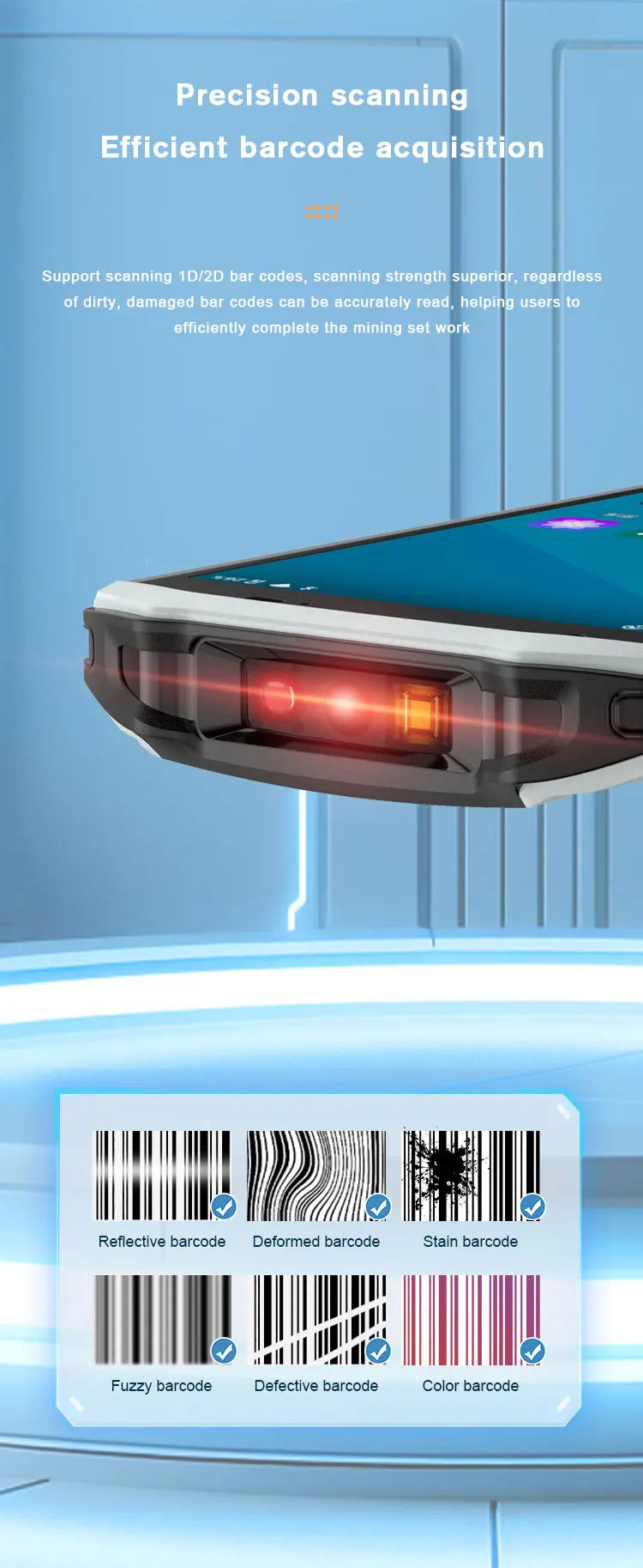 4G 5G Android 13 PDA Terminal Wifi Bluetooth Barcode Scanner 2D 1D QR Scan Device Rugged Data Collector 4200mah 4G64G/6G128G