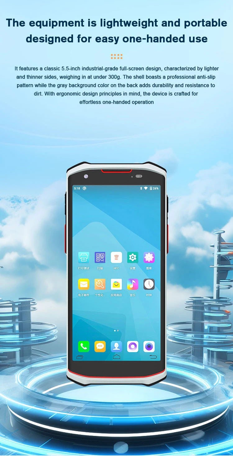 4G 5G Android 13 PDA Terminal Wifi Bluetooth Barcode Scanner 2D 1D QR Scan Device Rugged Data Collector 4200mah 4G64G/6G128G